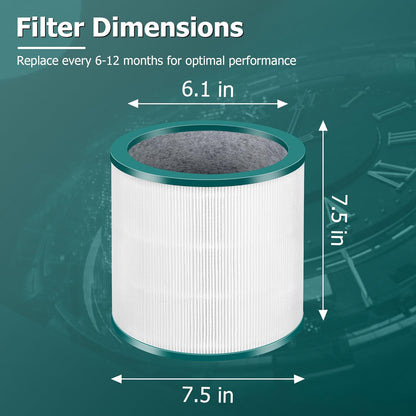 TP01 Filter Replacement for Dyson Pure Cool Link TP01, TP02, TP03, AM11 & BP01, Activated Carbon Air Purifier Filter, Replaces 968126-03, 2-Pack