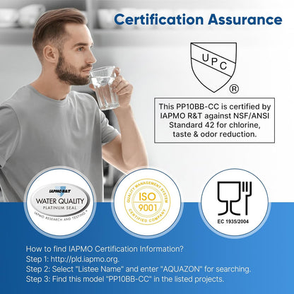 10" x 4.5" Whole House Sediment & Carbon Water Filter Cartridge Replacement for GE FXHTC, GXWH40L, GXWH35F, GNWH38S, Culligan RFC-BBSA, WRC25HD, Pentek RFC-BB, 2-Pack