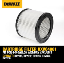 DeWalt DXVC4001 Cartridge Filter Replacement for 4 to 5 Gallon Wet/Dry Vacuums