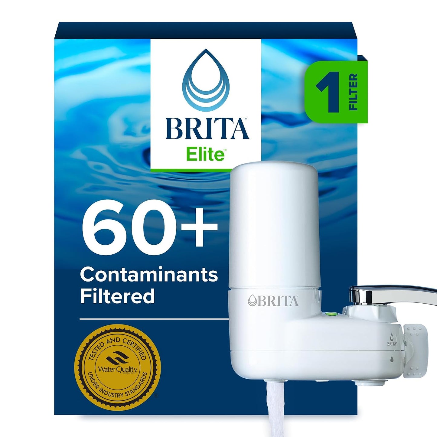 Brita Faucet Mount Water Filter System, White – No-Wait Filtration