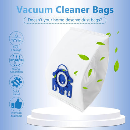 10 Packs 3D Airclean Bags Replacement for Miele GN Vacuum Cleaner Bags Fit for Miele Classic C2 C3 S2 S5 S8 S400 Series with Motor Protection Filters, AirClean Filters