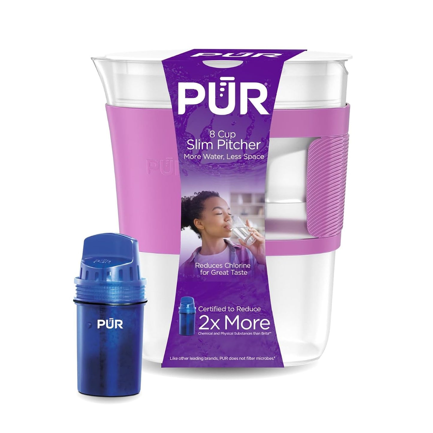 PUR Slim 8-Cup Water Filter Pitcher, Includes 1 Filter