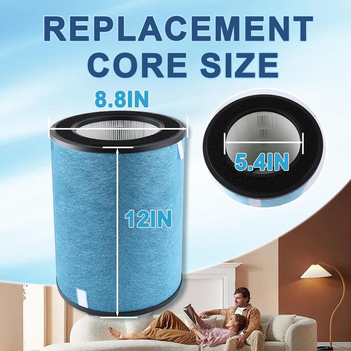 HE3FKPET Filter for Shark NeverChange HP305, HP302 & HP301 Air Purifier Max