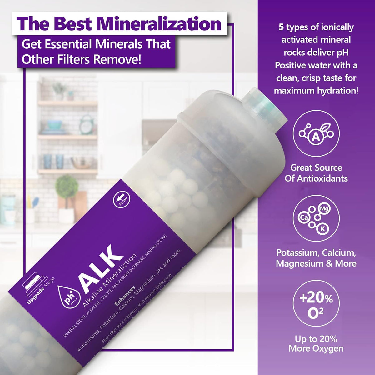 Express Water Alkaline Water Filter Replacement, 10 Inch, pH+, Mineral