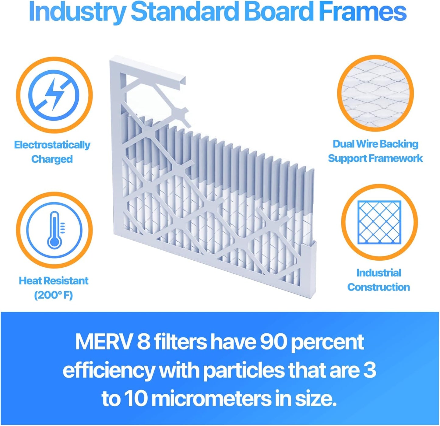 14x21x1 Air Filter | 4-PACK | MERV 8 HVAC Pleated A/C Furnace Filters - Fine Filters