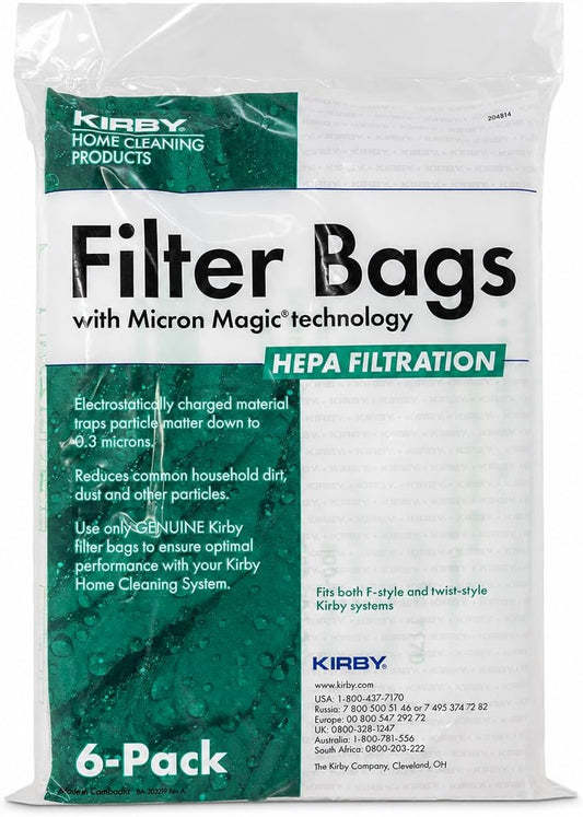 Kirby Micron Magic Plus HEPA Filter Bags 6-Pack – Part 204814
