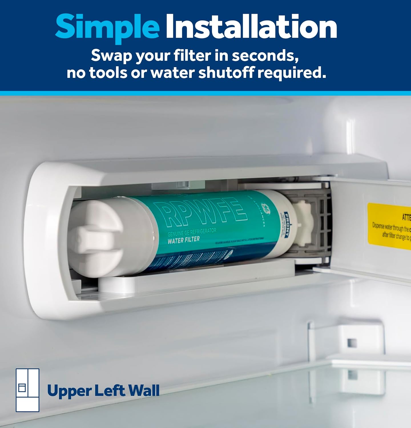 GE RPWFE Genuine Refrigerator Water Filter, Lead & Impurity Reduction, 1 Pack