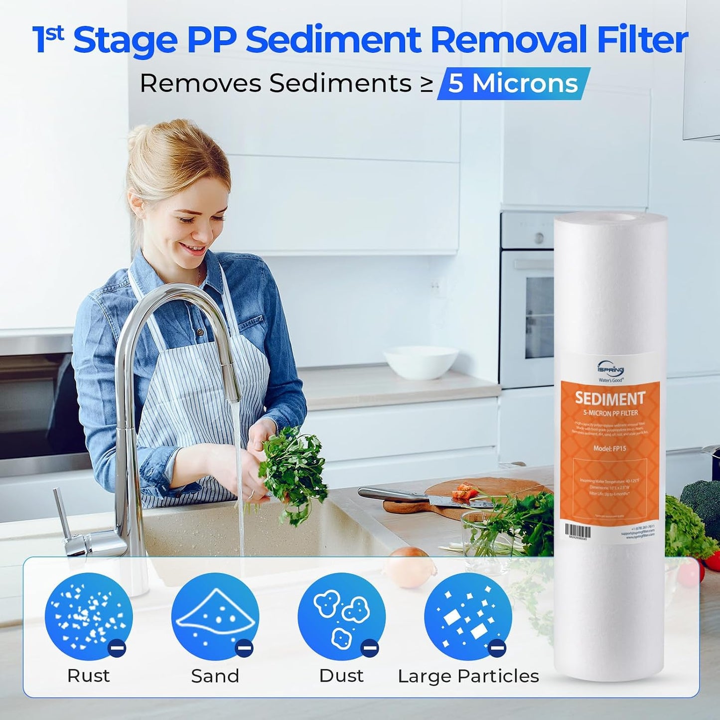 iSpring F3 6-Month Replacement Prefilter Set for Standard Under Sink & Reverse Osmosis Systems