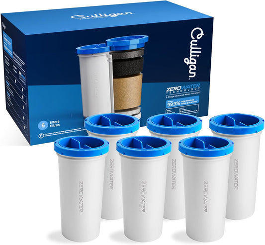 Culligan with ZeroWater Technology Replacement Filter 6-Pack – 5-Stage Advanced Water Filter