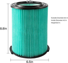 VF6000 5-Layer HEPA Material Filter Replacement for RIDGID 5 to 16 Gallon Wet/Dry Vacuums, 2 Pack