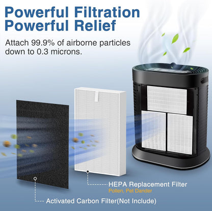 HPA300 True HEPA Air Purifier Filter R, 6-Pack – Compatible with Honeywell HPA100/200/300 (HRF-R3)