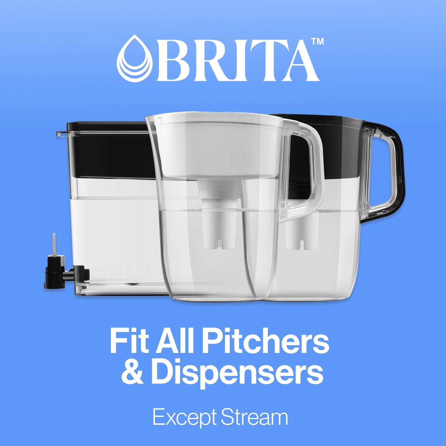 Brita Water Filter, Replacement Filters for Pitchers and Dispensers, BPA Free, 3 Count