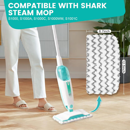 6 Pack Steam Mop Replacement Pads for Shark S1000 Series, Washable Reusable Microfiber Pads