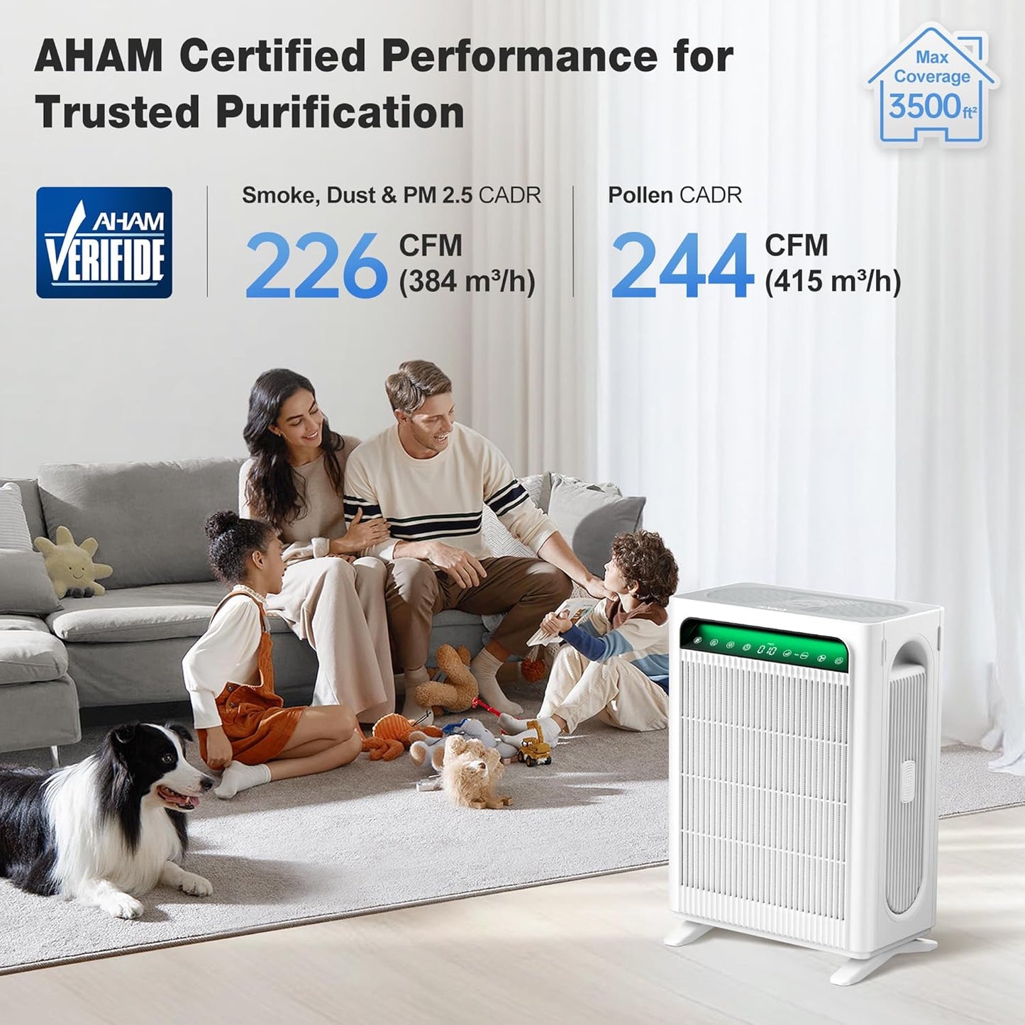 Air Purifier for Home Bedroom Large Room Up to 3,500 Ft²
