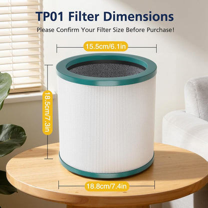 Replacement Filter for Dyson TP01, TP02, TP03, AM11 & BP01 Air Purifiers, HEPA and Activated Carbon Filter, 2-Pack