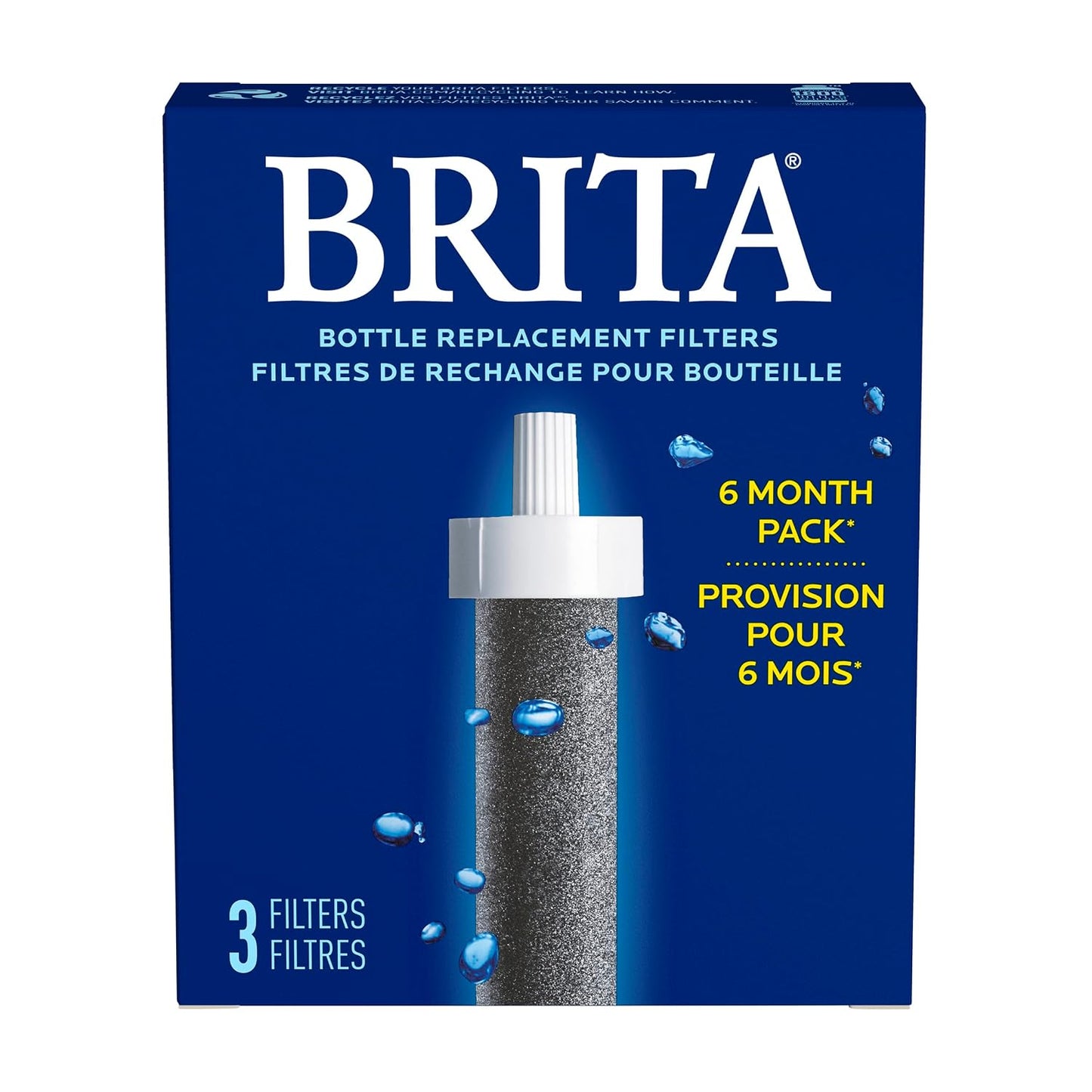 Brita Water Bottle Replacement Filters, BPA-Free, 3 Count