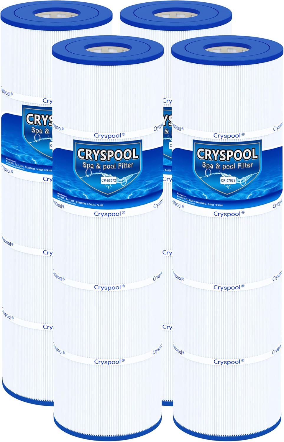 Cryspool 07072 Pool and Spa Filter Replacement Cartridges 4-pack