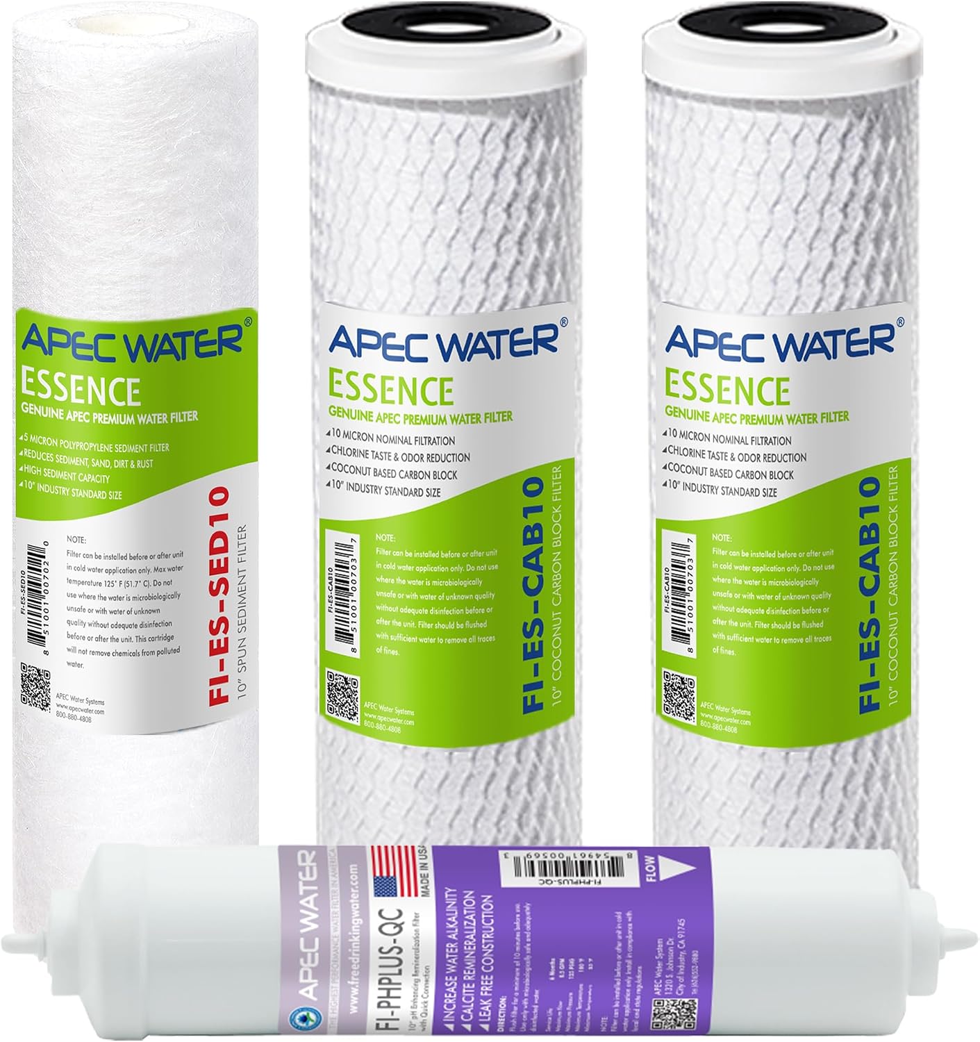 APEC Water FILTER-SET-ESPH Replacement RO Filter Set, Alkaline, 6 Month