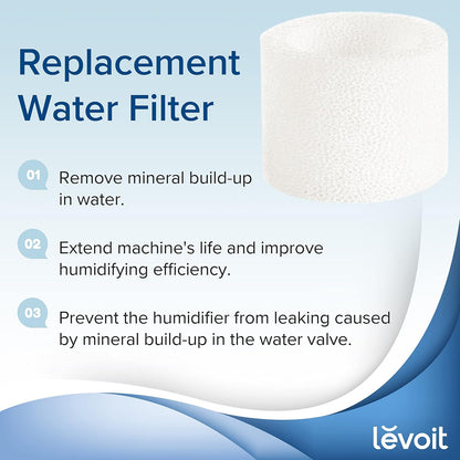 LEVOIT 10-Pack Top Fill Humidifier Replacement Filters for Classic160, Dual150, Dual200S, Classic300(S), LV600S, OasisMist450S & Superior6000S