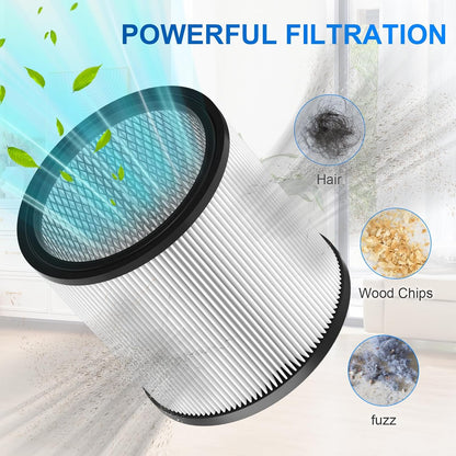 DXVC6910 Cartridge Filter Replacement for DeWalt 6 to 16 Gallon Wet/Dry Vacuums, 2 Pack