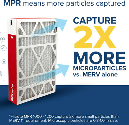 Filtrete 20x25x5 Air Filter MERV 11, MPR 1000 Micro Allergen Defense, 2-Pack, Fits Lennox, Pleated Electrostatic HVAC Filter