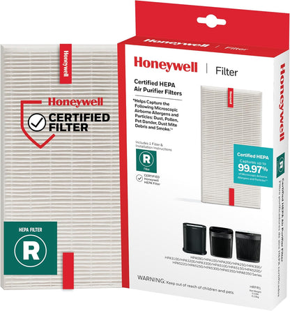 Honeywell HRF-R1 True HEPA Replacement Filter R, Fits HPA090 HPA100 HPA200 HPA300 Series Air Purifiers