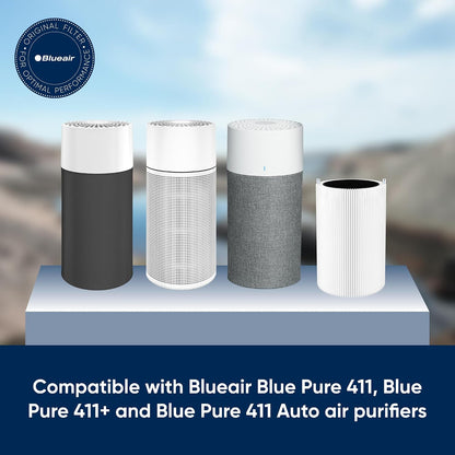 Blueair Blue Pure 411+ Genuine Replacement Filter, Particle & Activated Carbon Air Purifier Filter
