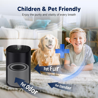 240 Air Purifier Replacement Filter, 4-Pack, 3-in-1 High-Efficiency Filter with Activated Carbon