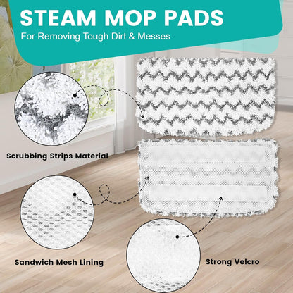 6 Pack Steam Mop Replacement Pads for Shark S1000 Series, Washable Reusable Microfiber Pads