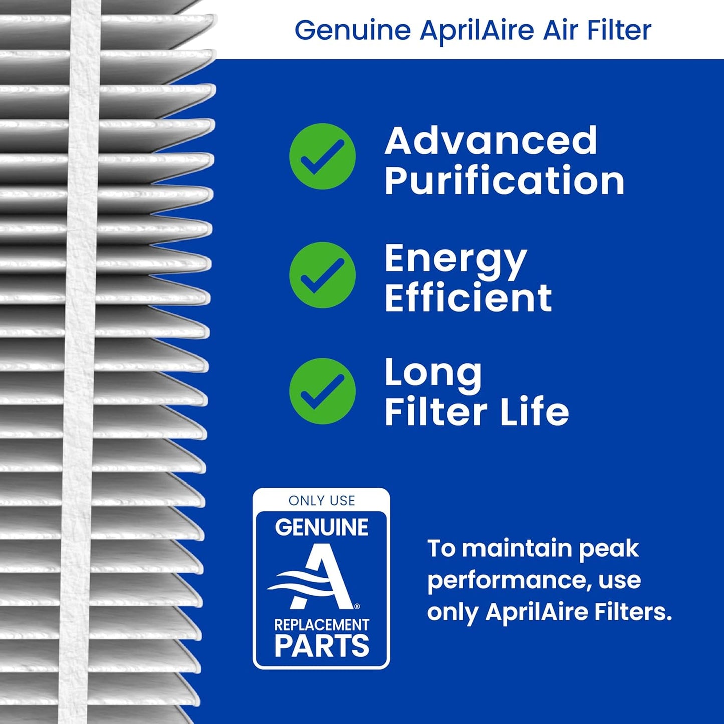 AprilAire 313 Replacement Filter for AprilAire Whole House Air Purifiers, MERV 13, 20x20x4 Air Filter, Pack of 1