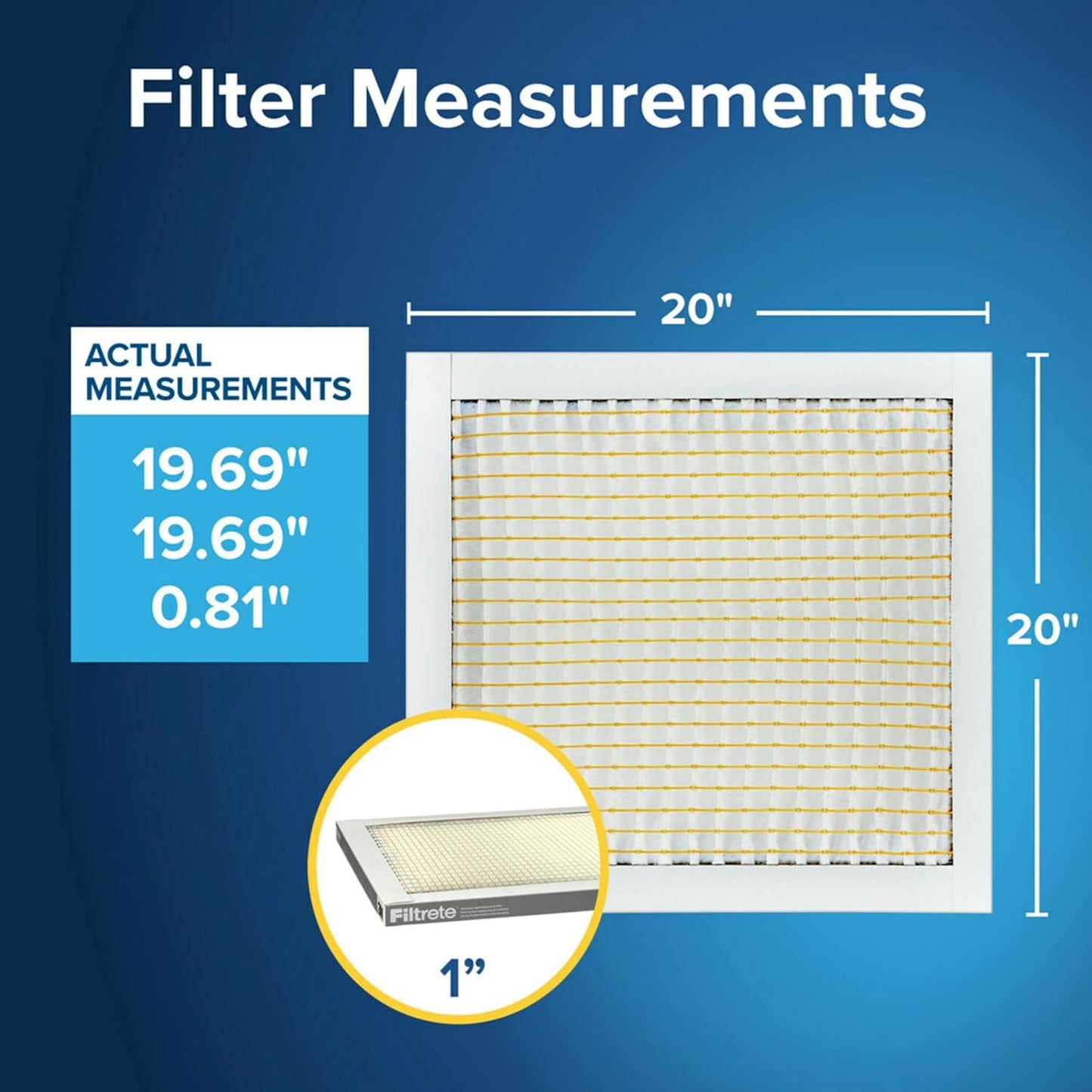 Filtrete 20x20x1 Air Filter MERV 5, 6-Pack AC Furnace HVAC Filter, MPR 300 Basic Dust Defense, Pleated Electrostatic