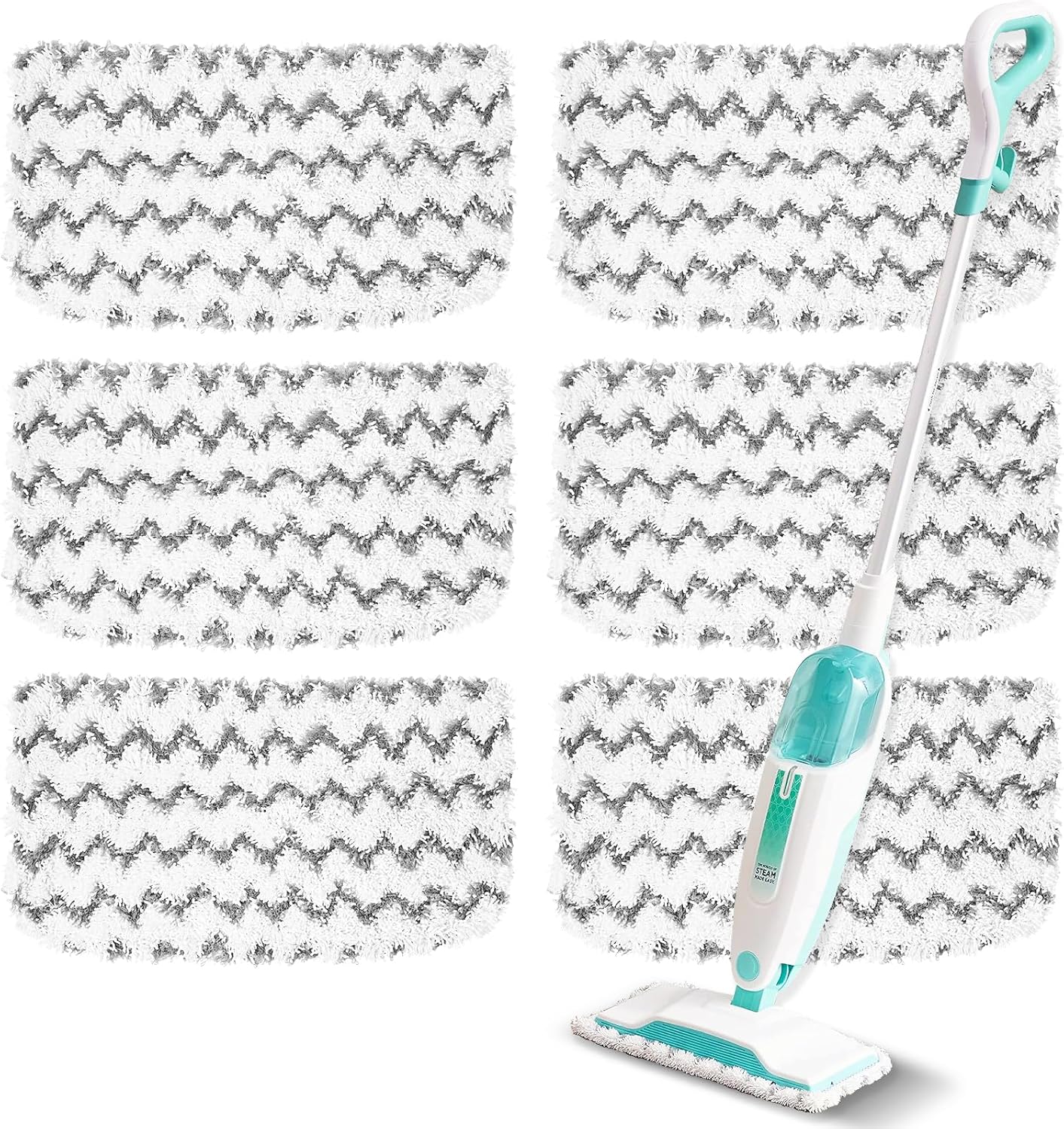 6 Pack Steam Mop Replacement Pads for Shark S1000 Series, Washable Reusable Microfiber Pads