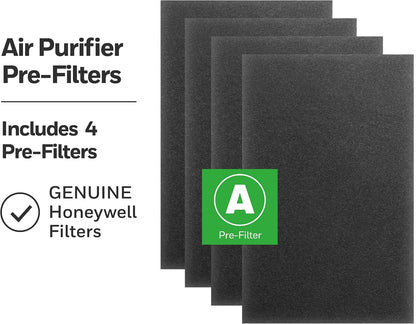 Honeywell HRF-A100 Air Purifier Pre Filter Kit, 4 Count, Allergen Air Filter for Dust, VOCs, Pet, Kitchen & Smoke Odors