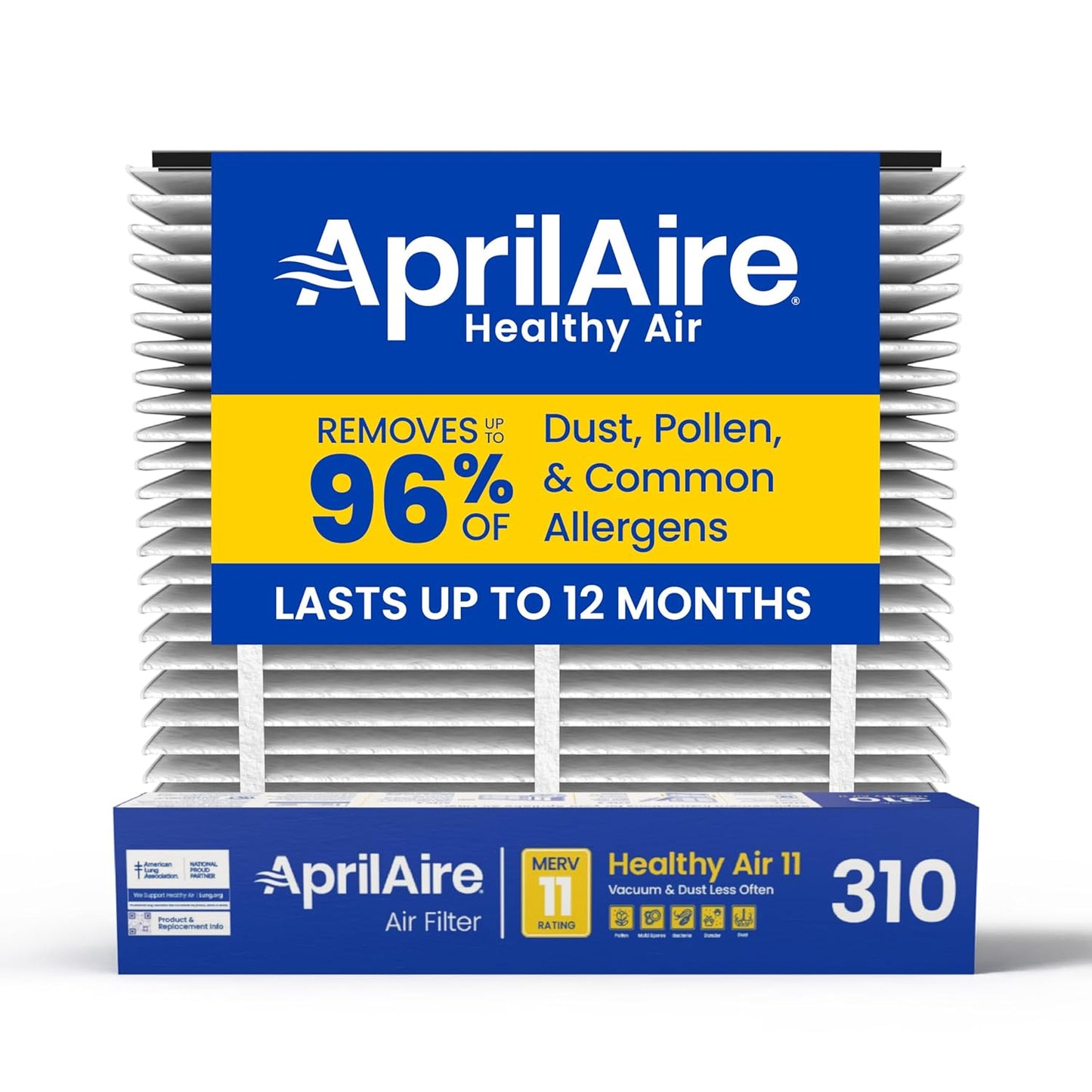 AprilAire 310 Replacement Filter for AprilAire Whole House Air Purifiers, MERV 11, 20x20x4 Air Filter, Pack of 1