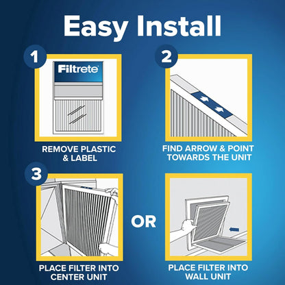 Filtrete 16x25x1 Air Filter MERV 8, MPR 700 Tough on Pollen, 4-Pack AC Furnace HVAC Filters, 3-Month Pleated Electrostatic