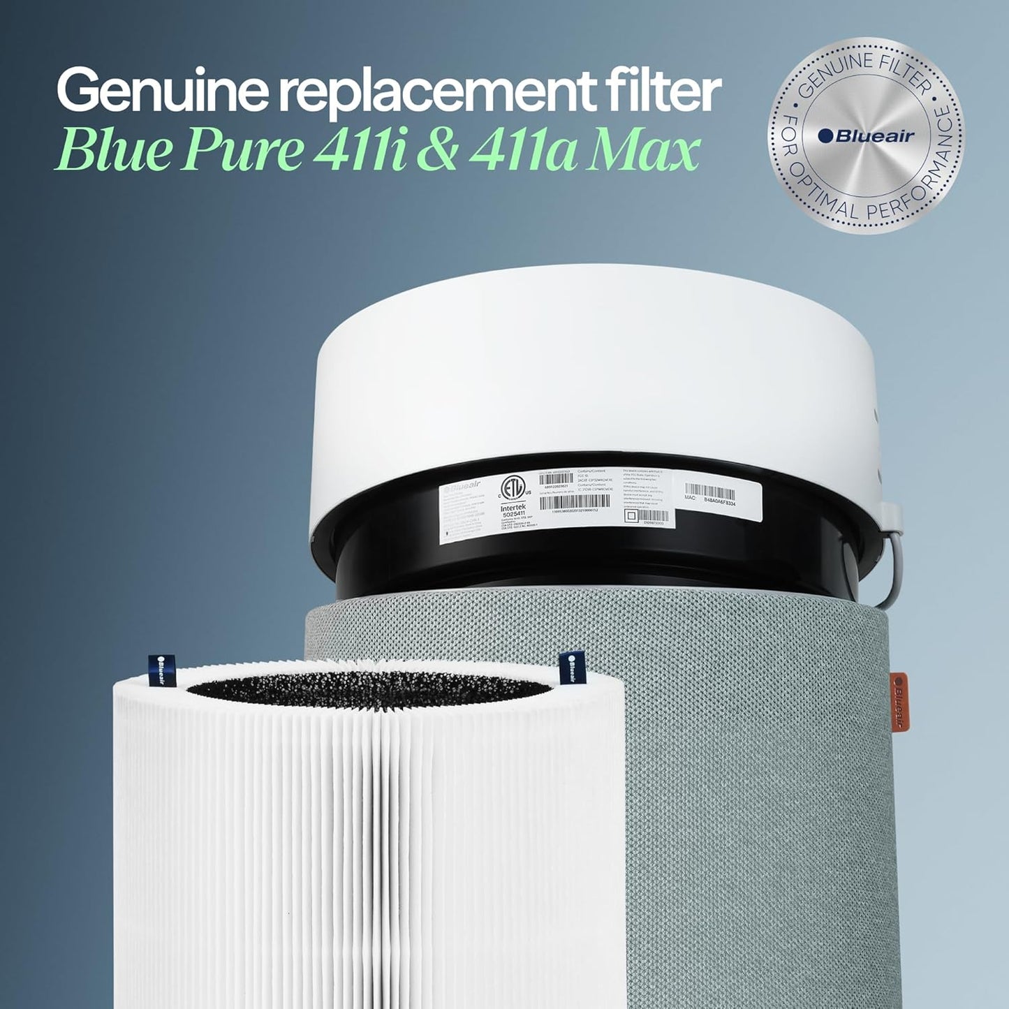 Blueair Blue Pure F4MAX Genuine Replacement Filter for 411i Max & 411a Max Air Purifiers