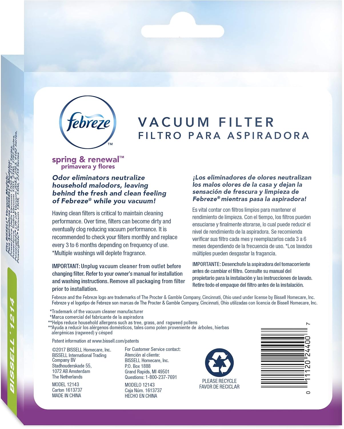 BISSELL 12141 Replacement Vacuum Filter for CleanView & PowerGlide Pet Vacuums