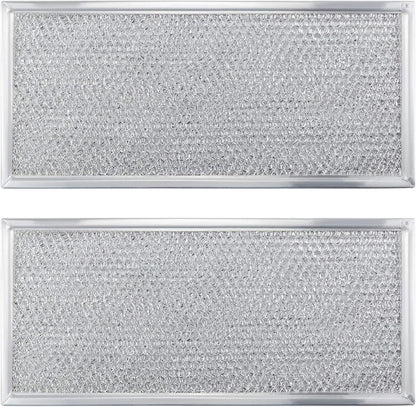 Whirlpool W10208631A Microwave Grease Filter, 13" x 6" Aluminum Mesh - 2 Pack