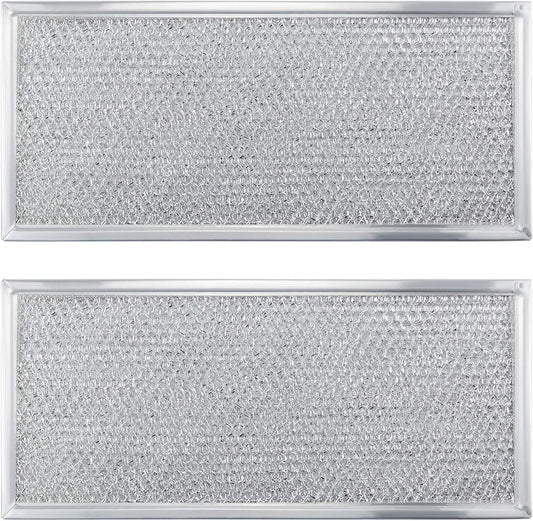 Whirlpool W10208631A Microwave Grease Filter, 13" x 6" Aluminum Mesh - 2 Pack