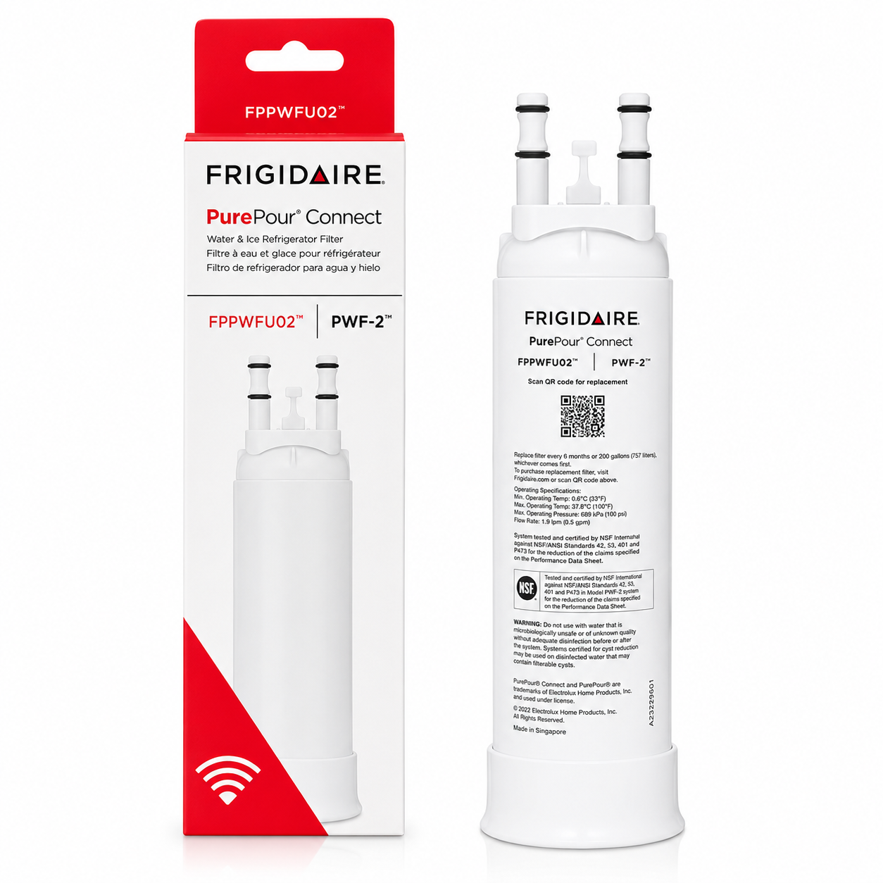 Frigidaire FPPWFU02 PurePour Connect PWF-2 Refrigerator Water & Ice Filter