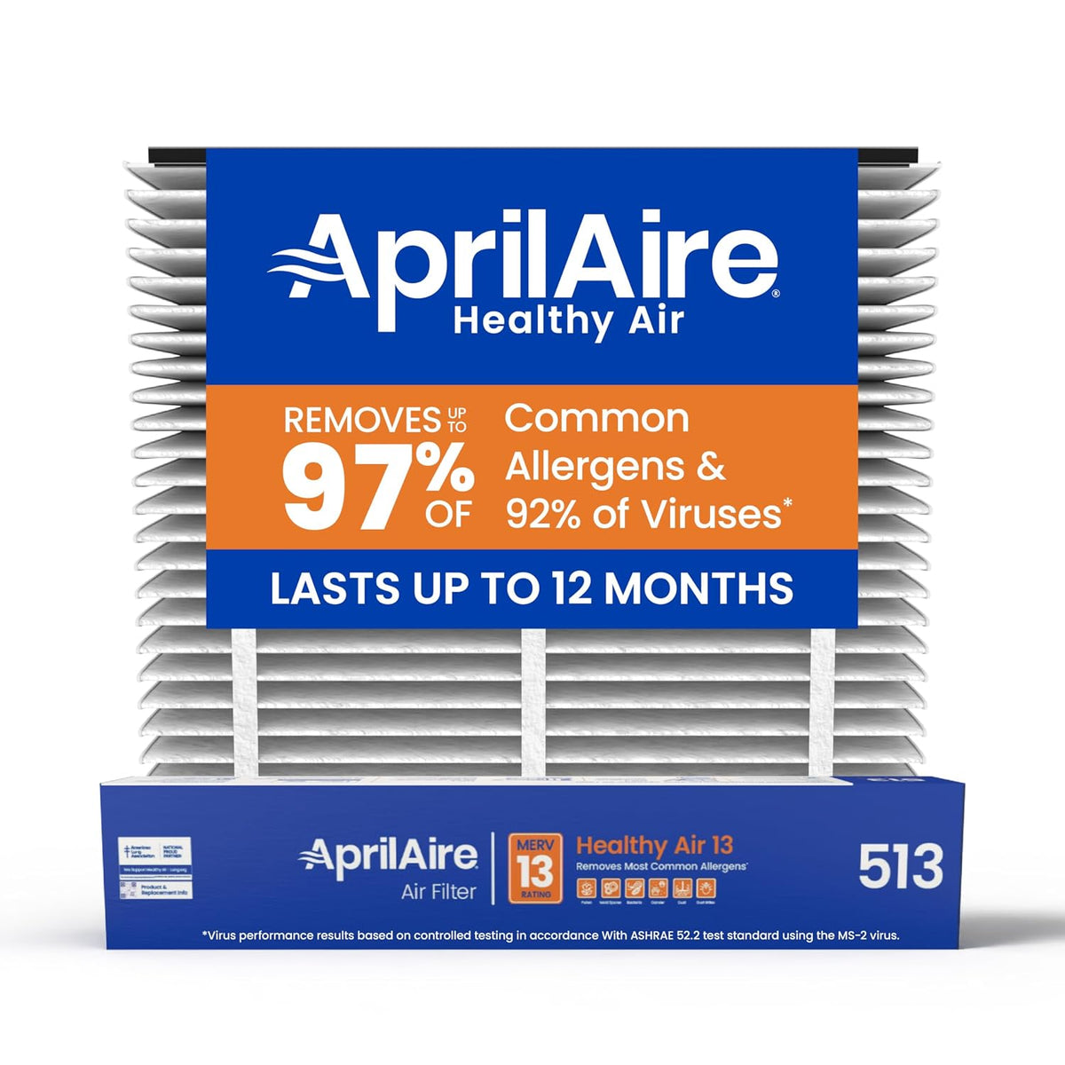 Aprilaire 513 Healthy Air 13 Replacement Air Filter, MERV 13