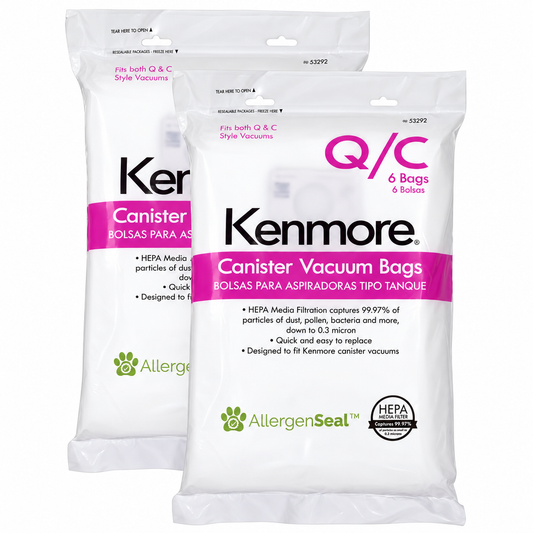 Kenmore Vacuum Cleaner Bags, Type Q, 6 Count, Pack of 2