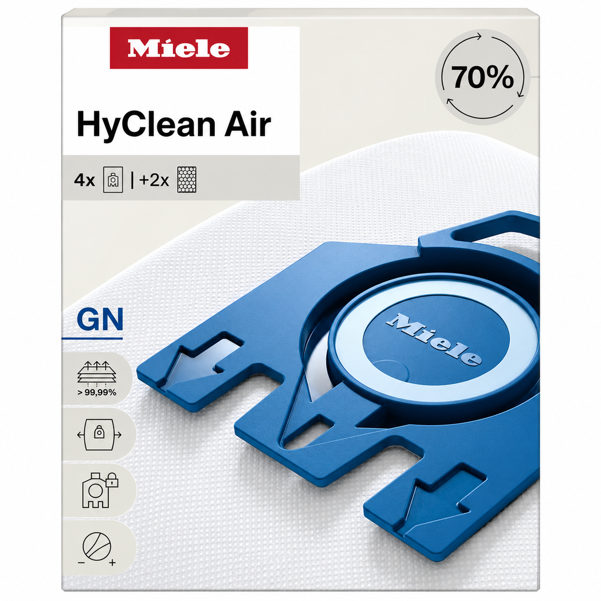 Miele GN AirClean 3D Efficiency Vacuum Cleaner Bags – 2 Boxes, 8 Bags, 2 Super AirClean Filters & 2 Pre-Motor Protection Filters