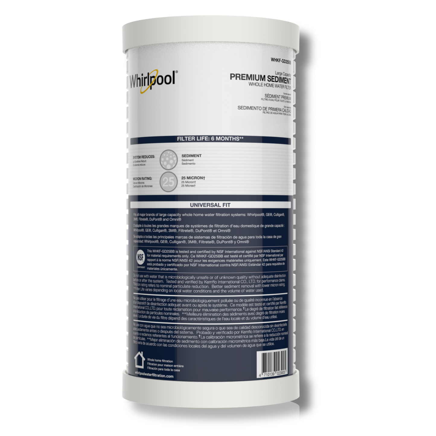 Whirlpool WHKF-GD25BB 10" x 4.5" Whole House Sediment Water Filter