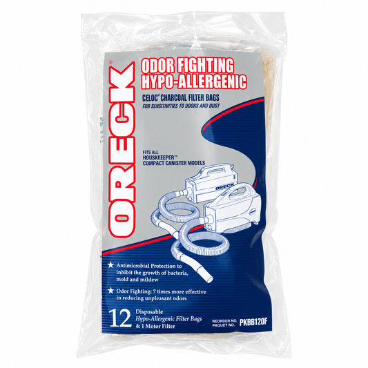 Oreck Odor Fighting Hypo-Allergenic Vacuum Cleaner Bags, 12-Count, PKBB12OF