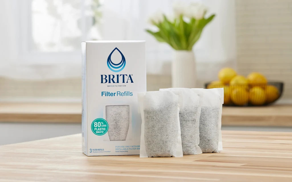 Brita Refillable Water Filter Refill Packs for Pitchers and Dispensers, 3 Filters
