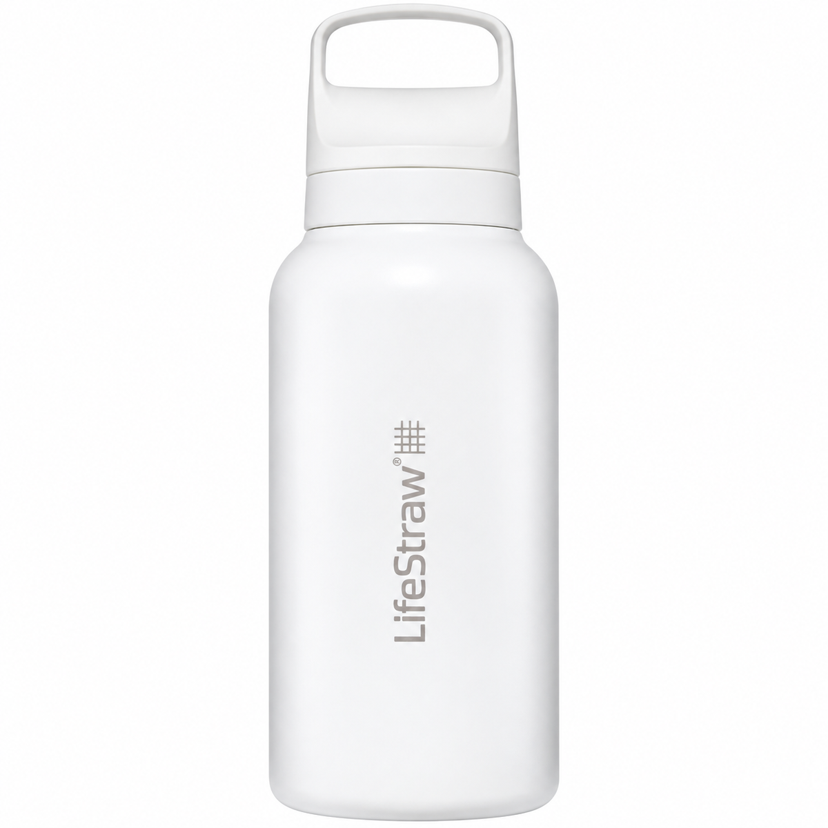 LifeStraw Go Series Insulated Steel Water Filter Bottle, 1 L, Polar White