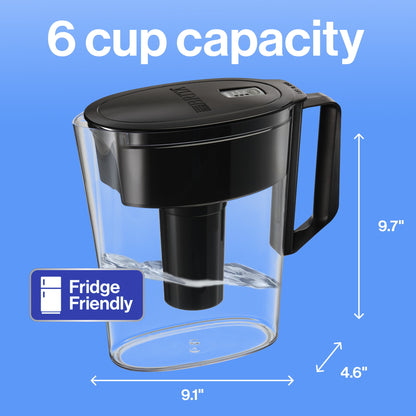Brita Small 6 Cup Denali Water Filter Pitcher with 1  Standard Filter