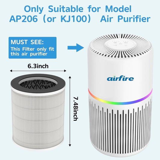 Replacement H13 HEPA Air Purifier Filter for AP206 & KJ100 Air Purifier , Original - Fine Filters