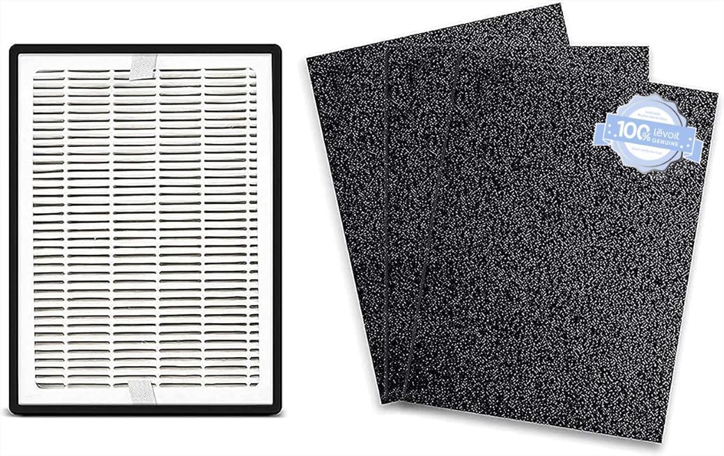 Levoit LV-H126 Air Purifier Replacement Filter, 3 Extra Pre-Filters, High-Efficiency Activated Carbon, Black, 1 Pack